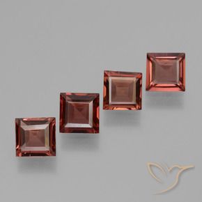 Gemme di Granato Piropo Ribes Rosso naturale da 2.84 ct, Quadrato, VS