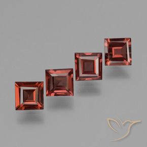 Gemme di Granato Piropo Ribes Rosso naturale da 2.48 ct, Quadrato, VS
