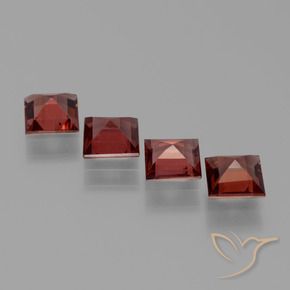 Gemme di Granato Piropo Ribes Rosso naturale da 2.48 ct, Quadrato, VS