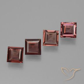 Gemme di Granato Piropo Rosso medio naturale da 2.27 ct, Quadrato, VS