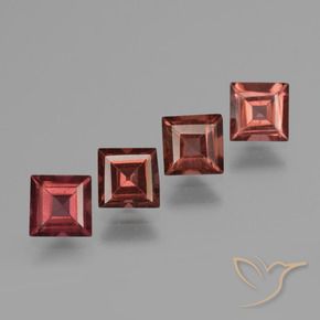 Gemme di Granato Piropo Rosso medio naturale da 2.78 ct, Quadrato, VS