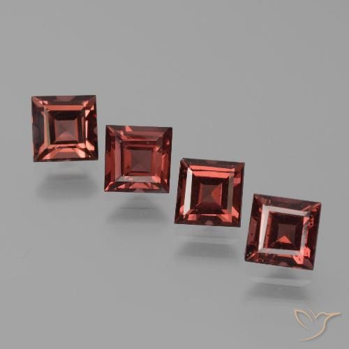 3.28ctw Naturale Rosso medio-scuro Granato Piropo, Quadrato, VS