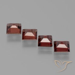 Gemme di Granato Piropo Rosso scuro naturale da 2.86 ct, Quadrato, VS