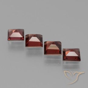 Gemme di Granato Piropo Rosso scarlatto profondo naturale da 2.97 ct, Quadrato, VS