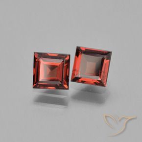 Gemme di Granato Piropo Rosso scuro naturale da 1.69 ct, Quadrato, VVS-VS