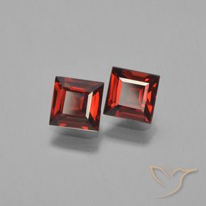 Gemme di Granato Piropo Rosso scuro naturale da 1.47 ct, Quadrato, VVS-VS