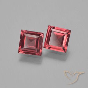 Gemme di Granato Piropo Rosso scarlatto naturale da 1.33 ct, Quadrato, VVS-VS