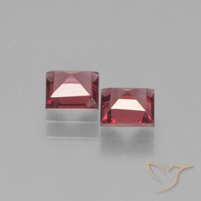 Gemme di Granato Piropo Rosso scarlatto naturale da 1.33 ct, Quadrato, VVS-VS