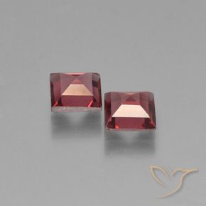 Gemme di Granato Piropo Rosso Merlot naturale da 1.53 ct, Quadrato, VS