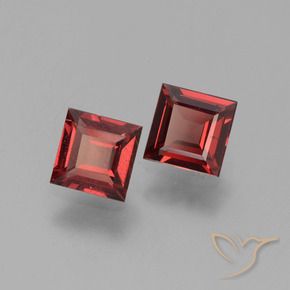 Gemme di Granato Piropo Rosso scuro naturale da 1.46 ct, Quadrato, VS