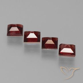 Gemme di Granato Piropo Rosso Sangue Profondo naturale da 2.35 ct, Quadrato, VS