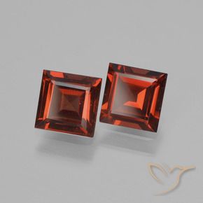 Gemme di Granato Piropo Rosso Sangue Profondo naturale da 1.43 ct, Quadrato, VVS-VS