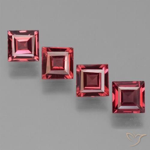 2.68ctw Naturale Rosso tendente al rosa Granato Piropo, Quadrato, VS