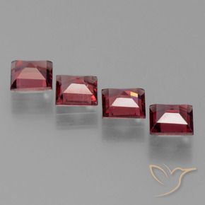 Gemme di Granato Piropo Rosso tendente al rosa naturale da 2.68 ct, Quadrato, VS