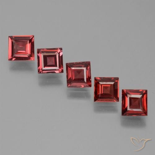 Gemme di Granato Piropo Sangue rosso naturale da 2.78 ct, Quadrato, VS