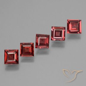 Gemme di Granato Piropo Sangue rosso naturale da 2.78 ct, Quadrato, VS