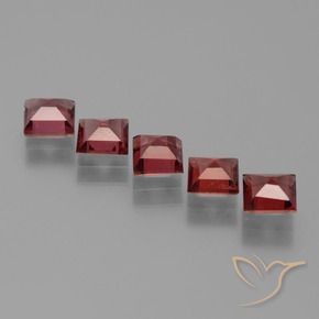 Gemme di Granato Piropo Sangue rosso naturale da 2.78 ct, Quadrato, VS
