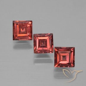 Gemme di Granato Piropo Rosso medio naturale da 2.80 ct, Quadrato, VS