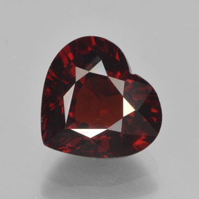 Granato Piropo Rosso naturale da 3.28 ct, A forma di cuore, VVS-VS