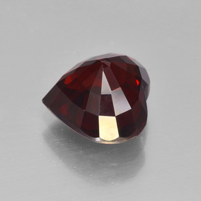 Granato piropo rosso naturale da 3,35 ct, a forma di cuore, VVS-VS