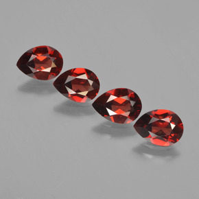 Granato piropo naturale rosso da 3,26 ct, taglio a pera, VVS-VS