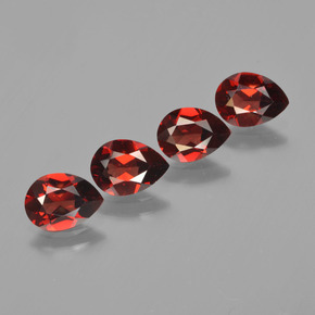 Granato piropo naturale rosso da 3,26 ct, taglio a pera, VVS-VS