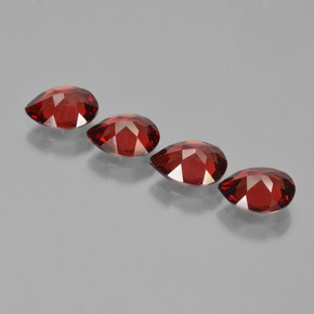 Granato piropo naturale rosso da 3,26 ct, taglio a pera, VVS-VS