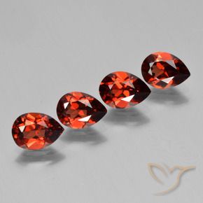 Gemme di Granato Piropo Ribes Rosso naturale da 3.34 ct, Forma a pera, VS