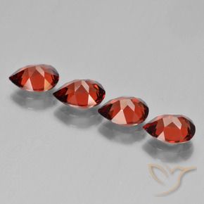 Gemme di Granato Piropo Ribes Rosso naturale da 3.34 ct, Forma a pera, VS