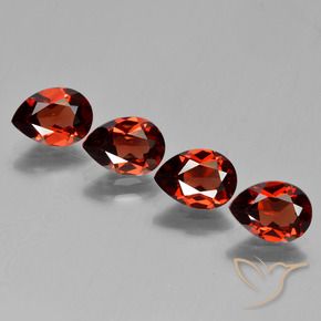 Gemme di Granato Piropo Rosso medio naturale da 3.43 ct, Forma a pera, VVS-VS