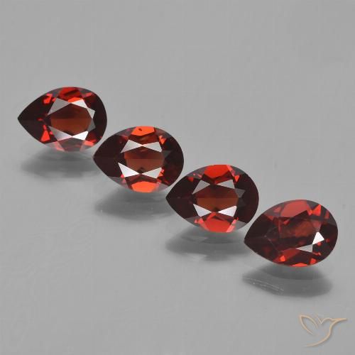 Granato piropo naturale rosso da 3,31 ct, taglio a pera, VVS-VS