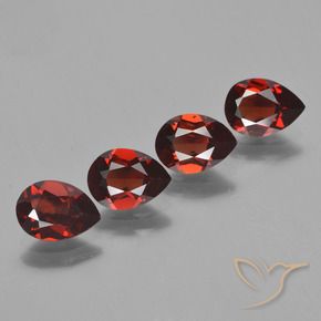 Granato piropo naturale rosso da 3,31 ct, taglio a pera, VVS-VS