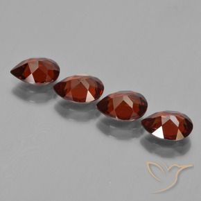 Granato piropo naturale rosso da 3,31 ct, taglio a pera, VVS-VS