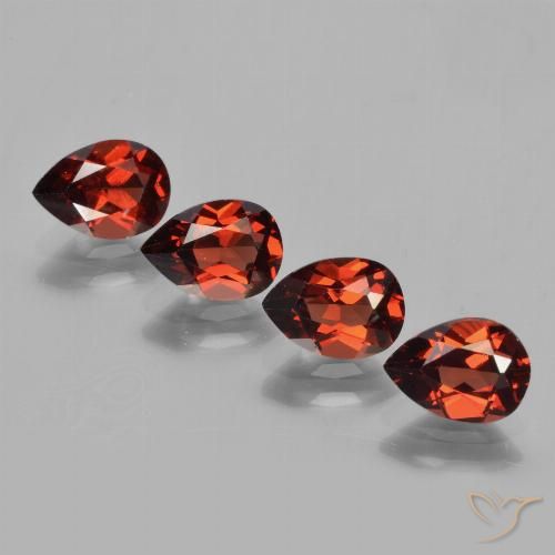 Granato piropo naturale rosso da 3,53 ct, taglio a pera, VVS-VS
