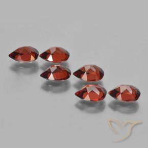 Gemme di Granato Piropo Rosso medio naturale da 5.20 ct, Forma a pera, VVS-VS