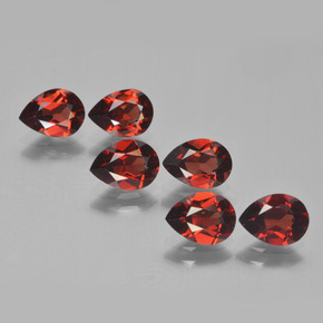 Gemme di Granato Piropo Rosso scuro naturale da 5.14 ct, Forma a pera, VVS-VS