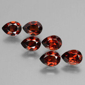 Gemme di granato piropo rosso brillante naturale da 5,67 ct, taglio a pera, VS