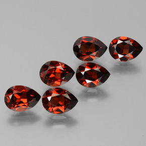 Gemme di granato piropo rosso brillante naturale da 5,67 ct, taglio a pera, VS
