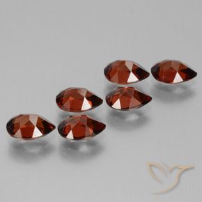 Gemme di Granato Piropo Rosso medio naturale da 5.07 ct, Forma a pera, VS