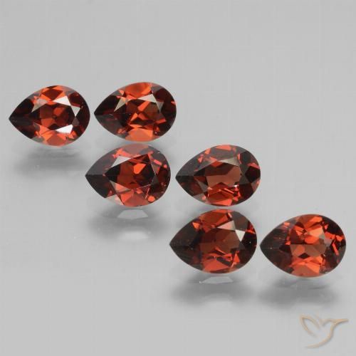 5.47ctw Naturale Ribes Rosso Granato Piropo, Forma a pera, VVS-VS