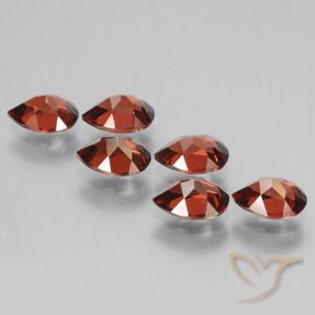 Gemme di Granato Piropo Ribes Rosso naturale da 5.47 ct, Forma a pera, VVS-VS