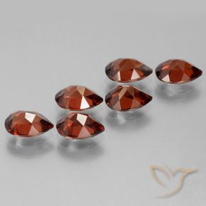 Gemme di Granato Piropo Rosso brillante naturale da 5.48 ct, Forma a pera, VVS-VS