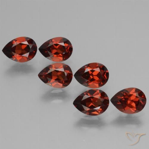 Gemme di Granato Piropo Rosso Merlot naturale da 5.33 ct, Forma a pera, VS