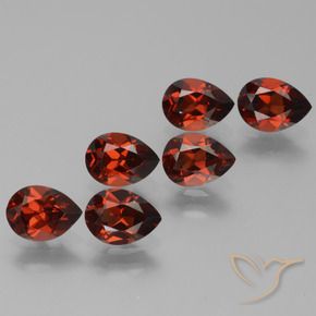 Gemme di Granato Piropo Rosso Merlot naturale da 5.33 ct, Forma a pera, VS
