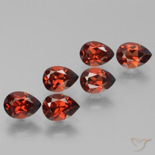 5.55ctw Naturale Rosso brillante Granato Piropo, Forma a pera, VVS-VS