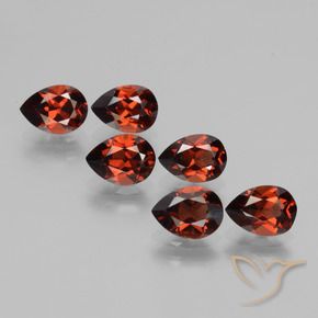Gemme di Granato Piropo Rosso scuro naturale da 5.45 ct, Forma a pera, VS