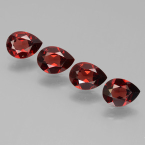 Granato piropo naturale rosso da 3,09 ct, taglio a pera, VVS-VS