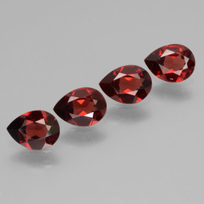Granato piropo naturale rosso da 3,09 ct, taglio a pera, VVS-VS
