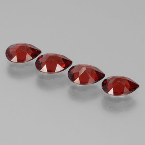 Granato piropo naturale rosso da 3,09 ct, taglio a pera, VVS-VS