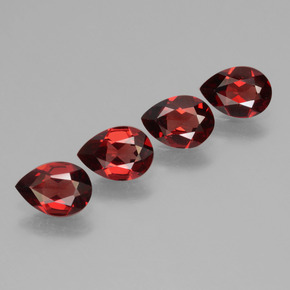 Granato piropo naturale rosso da 2,86 ct, taglio a pera, VVS-VS